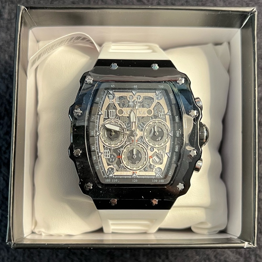 ActivaFury Invicta Men's Watch-44.3mm MOD-ACW2305-018 Black&White Skeleton(NWT)